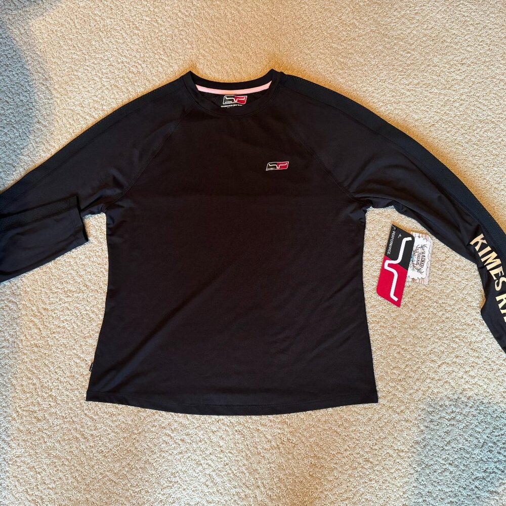 Kimes Ranch Womens K1 Tech Large Tee Black Polyester Blend L/S T-Shirt NEW